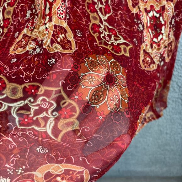 Y2k Dress Sz 8 Fairy Coquette Sheer Floral Stretch Ruffle Feminine Romantic VTG - Picture 5 of 13